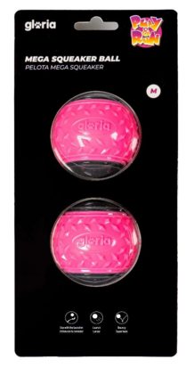 Gloria Mega Squeaker Ball M Pink/Grey