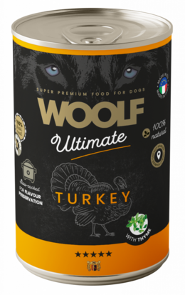 WOOLF ULTIMATE CANNED DOGFOOD - Turkey with Thyme 400 gr