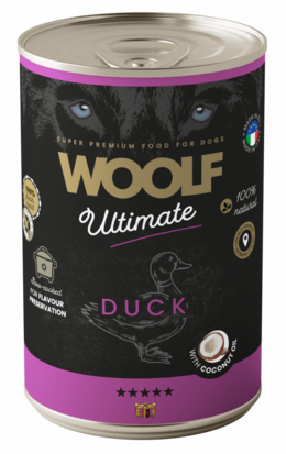 WOOLF ULTIMATE CANNED DOGFOOD - Duck with Coconut oil  400 gr