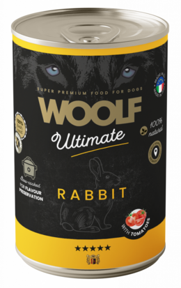 WOOLF ULTIMATE CANNED DOGFOOD - Rabbit with Tomato  400 gr