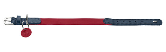 Collar Lemvig 50/S-M Cowleather red/dark blue 1