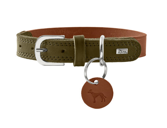 Collar Lemvig 50/S-M Cowleather cognac/olive green 1