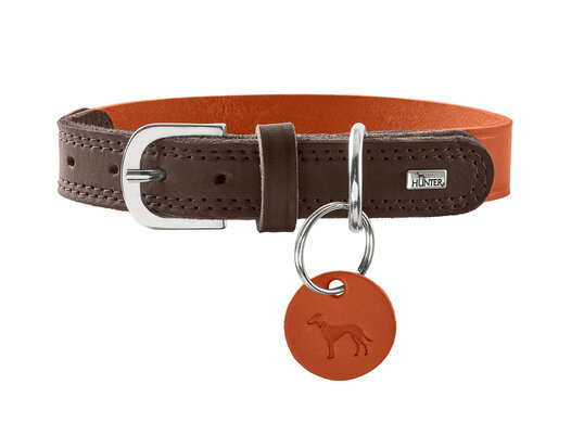 Collar Lemvig 40/S Cowleather orange/dark brown 1