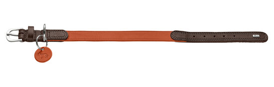 Collar Lemvig 50/S-M Cowleather orange/dark brown 1