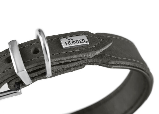 Collar Malta 50/S-M Cowleather stone grey/black 1