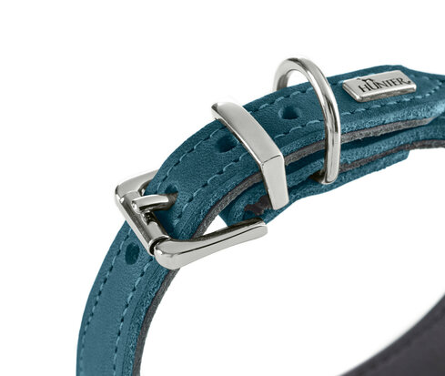 Collar Malta 47/S-M Cowleather teal blue/black 1