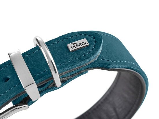 Collar Malta 55/M Cowleather teal blue/black 1