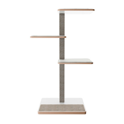 Cat tree Owen 3 + SA 145 cm Wood/Sisal/Polyester white/grey/grey 1