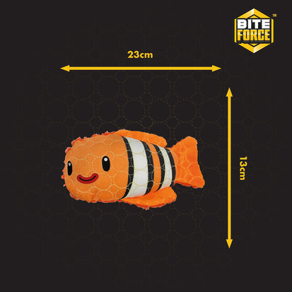 Bite Force Clown Fish Plush Tough Toy - Durable