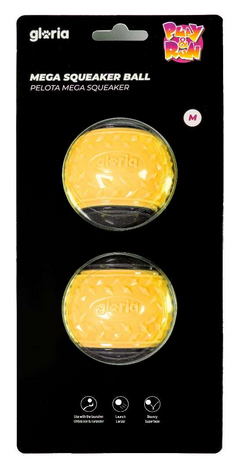 Gloria Mega Squeaker Ball M Yellow/Grey