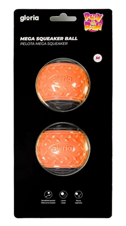 Gloria Mega Squeaker Ball M Orange/Grey