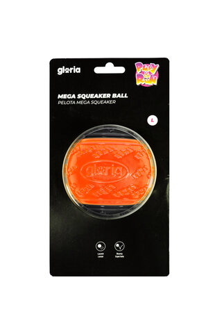 Gloria Mega Squeaker Ball L Orange/Grey