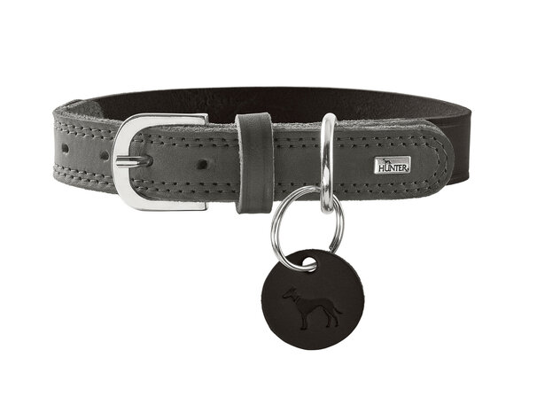 Collar Lemvig 60/M-L Cowleather black/stone grey 1