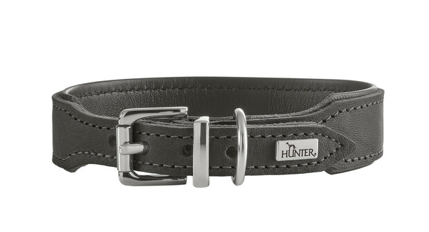 Collar Malta 47/S-M Cowleather stone grey/black 1