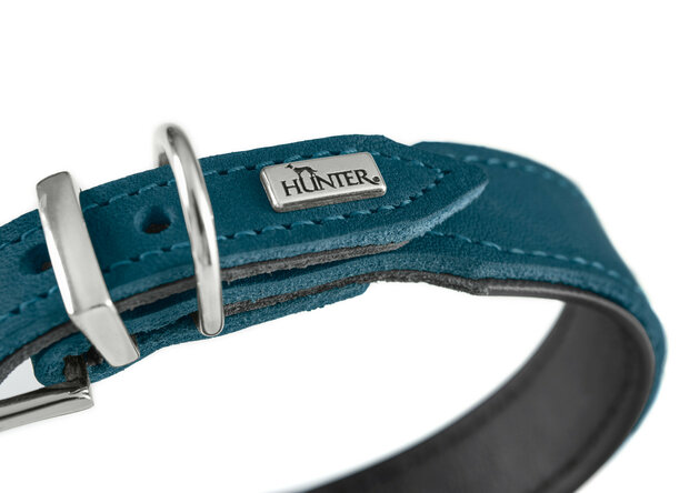 Collar Malta 37/XS-S Cowleather teal blue/black 1