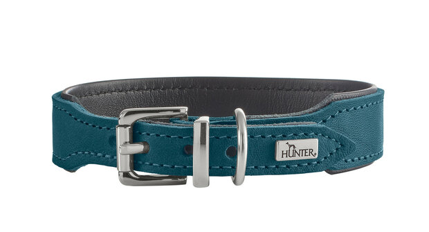 Collar Malta 37/XS-S Cowleather teal blue/black 1