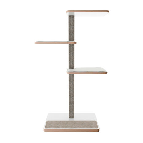 Cat tree Owen 3 + SA 145 cm Wood/Sisal/Polyester white/grey/grey 1