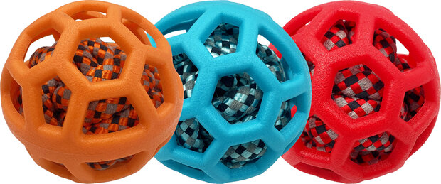 TPR holey ball with rope ball inside