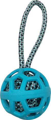 TPR holey ball with rope ball inside with handle