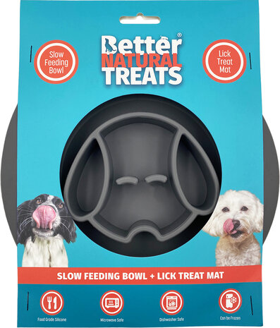 Dual use DOG bowl (slow feeder and lick mat)