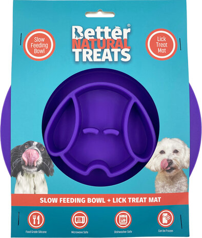 Dual use DOG bowl (slow feeder and lick mat)